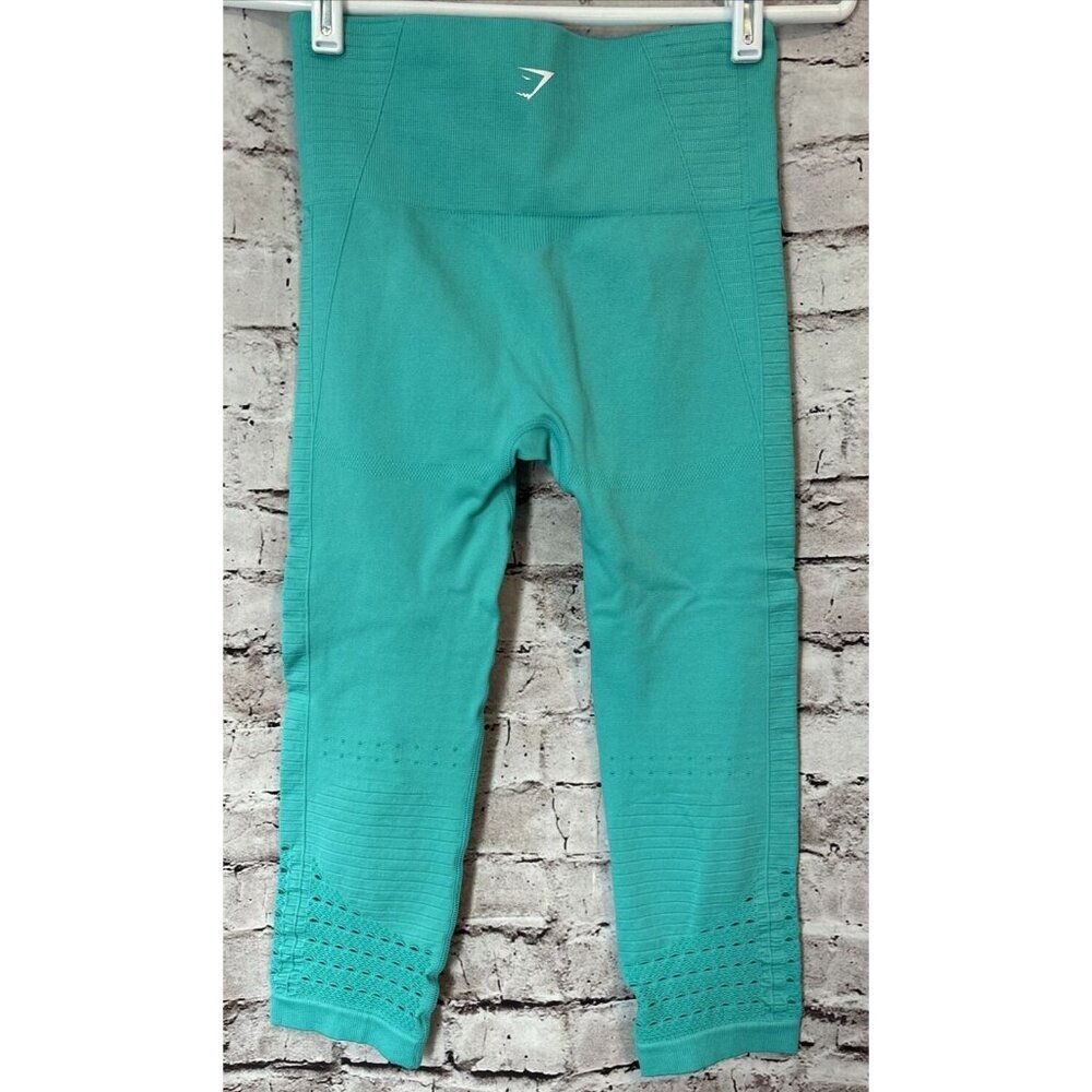 Gymshark Teal Energy Seamless Crop Leggings Women’s Size S - Picture 4 of 4